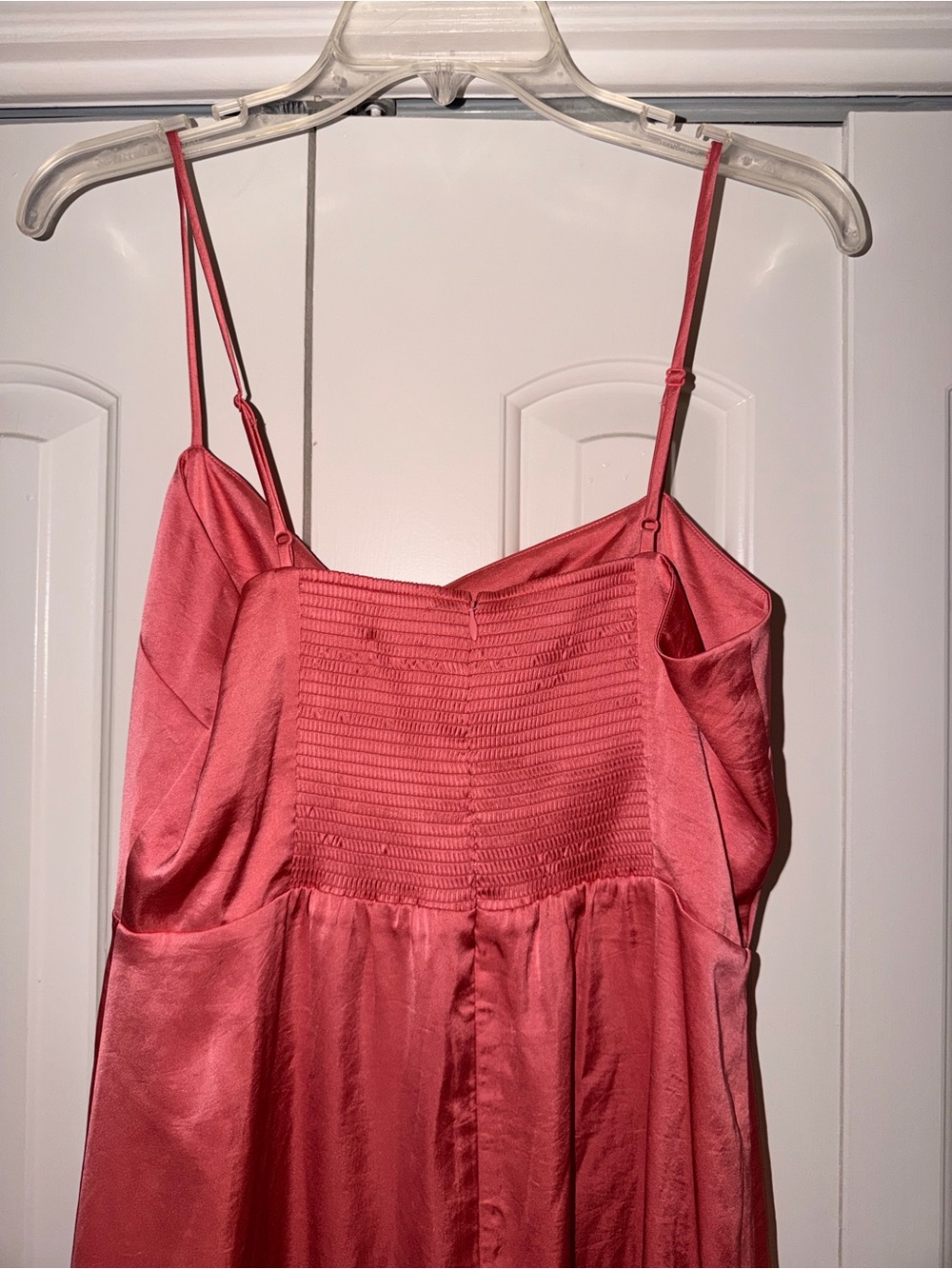 Aritzia Satin Slip Midi Dress - Coral Rose - Picture 4 of 4